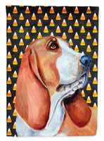 Basset Hound Candy Corn Halloween Portrait Flag Canvas House Size