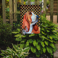 Basset Hound Candy Corn Halloween Portrait Flag Garden Size