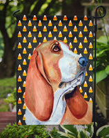 Basset Hound Candy Corn Halloween Portrait Flag Garden Size