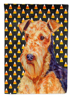 Airedale Candy Corn Halloween Portrait Flag Canvas House Size