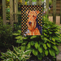 Airedale Candy Corn Halloween Portrait Flag Garden Size