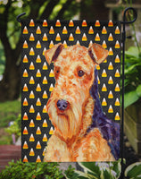 Airedale Candy Corn Halloween Portrait Flag Garden Size