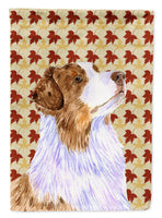 Australian Shepherd Fall Leaves Portrait Flag Canvas House Size