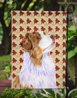 Australian Shepherd Fall Leaves Portrait Flag Garden Size