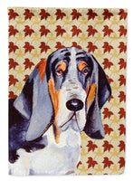 Basset Hound Fall Leaves Portrait Flag Canvas House Size