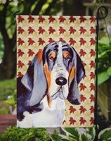 Basset Hound Fall Leaves Portrait Flag Garden Size