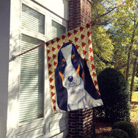 Basset Hound Fall Leaves Portrait Flag Canvas House Size