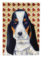 Basset Hound Fall Leaves Portrait Flag Canvas House Size