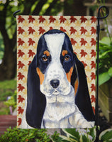 Basset Hound Fall Leaves Portrait Flag Garden Size