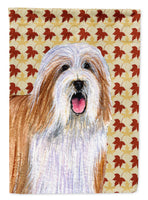 Bearded Collie Fall Leaves Portrait Flag Canvas House Size