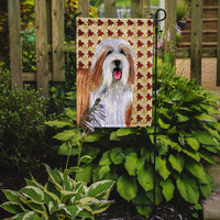 Bearded Collie Fall Leaves Portrait Flag Garden Size