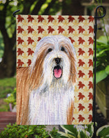 Bearded Collie Fall Leaves Portrait Flag Garden Size