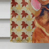 Bloodhound Fall Leaves Portrait Flag Canvas House Size