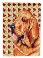 Bloodhound Fall Leaves Portrait Flag Garden Size