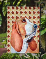 Basset Hound Fall Leaves Portrait Flag Garden Size