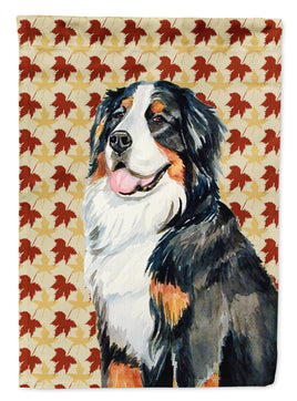 Bernese Mountain Dog Fall Leaves Portrait Flag Garden Size