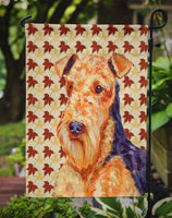 Airedale Fall Leaves Portrait Flag Garden Size