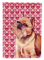 Brussels Griffon Hearts Love and Valentine's Day  Flag Canvas House Size