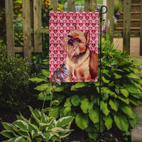 Brussels Griffon Hearts Love and Valentine's Day Portrait Flag Garden Size