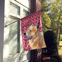 Australian Cattle Dog Hearts Love and Valentine's Day  Flag Canvas House Size