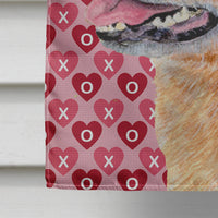 Australian Cattle Dog Hearts Love and Valentine's Day  Flag Canvas House Size