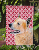 Australian Cattle Dog Hearts Love Valentine's Day Flag Garden Size