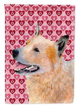 Australian Cattle Dog Hearts Love Valentine's Day Flag Garden Size