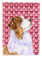 Australian Shepherd Hearts Love Valentine's Day Flag Garden Size