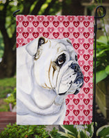 Bulldog English Hearts Love Valentine's Day Flag Garden Size