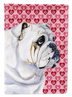 Bulldog English Hearts Love Valentine's Day Flag Garden Size