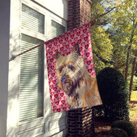 Cairn Terrier Hearts Love and Valentine's Day Portrait Flag Canvas House Size