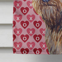 Cairn Terrier Hearts Love and Valentine's Day Portrait Flag Canvas House Size