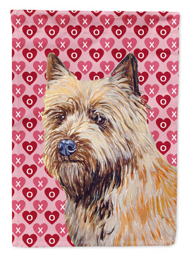 Cairn Terrier Hearts Love and Valentine's Day Portrait Flag Garden Size