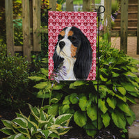 Cavalier Spaniel Hearts Love and Valentine's Day Portrait Flag Garden Size