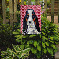 Basset Hound Hearts Love and Valentine's Day Portrait Flag Garden Size