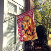 Bloodhound Hearts Love and Valentine's Day Portrait Flag Canvas House Size