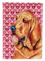 Bloodhound Hearts Love and Valentine's Day Portrait Flag Canvas House Size