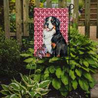 Bernese Mountain Dog Hearts Love and Valentine's Day Portrait Flag Garden Size