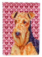 Airedale Hearts Love Valentine's Day Flag Canvas House Size