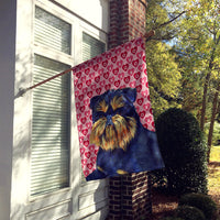 Brussels Griffon Hearts Love and Valentine's Day  Flag Canvas House Size