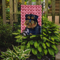 Brussels Griffon Hearts Love and Valentine's Day Portrait Flag Garden Size