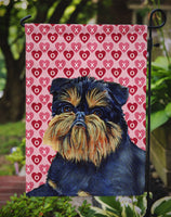 Brussels Griffon Hearts Love and Valentine's Day Portrait Flag Garden Size