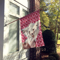 Chinese Crested Hearts Love and Valentine's Day Portrait Flag Canvas House Size