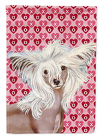 Chinese Crested Hearts Love and Valentine's Day Portrait Flag Canvas House Size