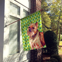 Brussels Griffon St. Patrick's Day Shamrock Portrait Flag Canvas House Size