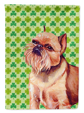 Brussels Griffon St. Patrick's Day Shamrock Portrait Flag Canvas House Size