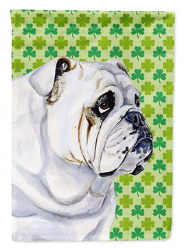 Bulldog English St. Patrick's Day Shamrock Flag Canvas House Size