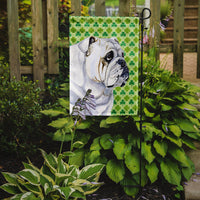 Bulldog English St. Patrick's Day Shamrock Portrait Flag Garden Size