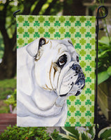 Bulldog English St. Patrick's Day Shamrock Portrait Flag Garden Size