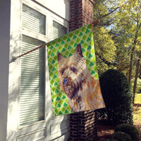 Cairn Terrier St. Patrick's Day Shamrock Portrait Flag Canvas House Size